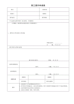 职工晋升申请表通用模板.docx