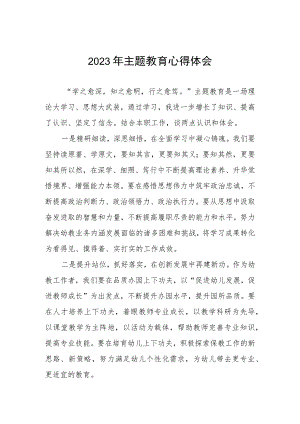 2023年幼儿园关于开展第二批主题教育心得体会八篇.docx
