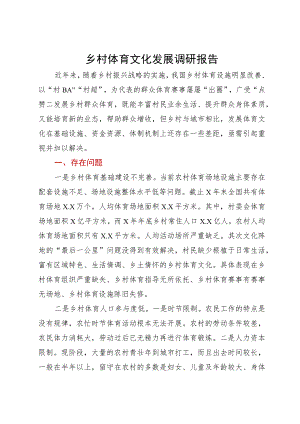 乡村体育文化发展调研报告.docx