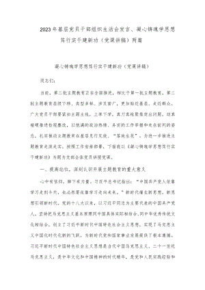 2023年基层党员干部组织生活会发言、凝心铸魂学思想 笃行实干建新功（党课讲稿）两篇.docx