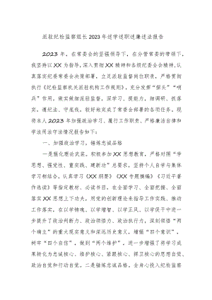 派驻纪检监察组长2023年述学述职述廉述法报告.docx
