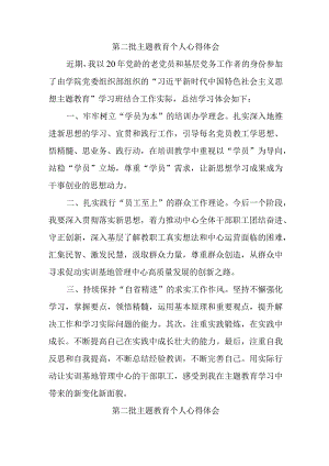 乡镇党员干部学习第二批主题教育心得体会 合计6份.docx