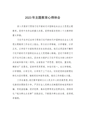 公安干警关于2023年第二批主题教育的学习心得体会（九篇）.docx
