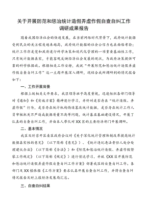 关于开展防范和惩治统计造假弄虚作假自查自纠工作调研成果报告.docx