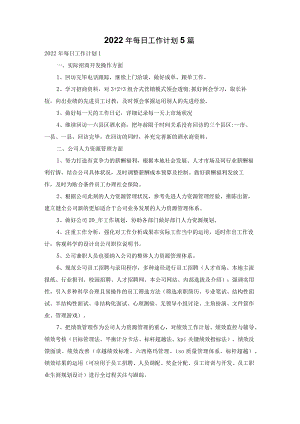 2022年每日工作计划5篇.docx