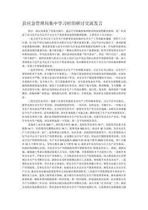 县应急管理局集中学习时的研讨交流发言.docx