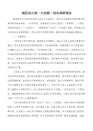 城区幼儿园“大班额”现状调研报告.docx