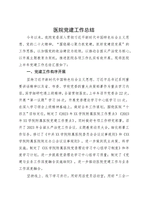 医院2023年党建工作总结.docx