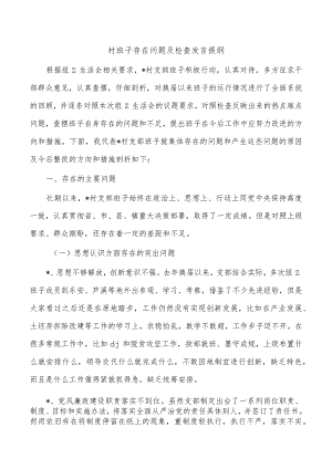 村班子存在问题及检查发言提纲.docx