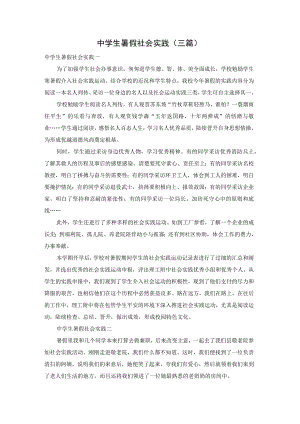 中学生暑假社会实践（三篇）.docx