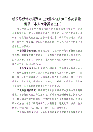 市人大常委会主任在主题教育专题学习研讨会上的发言.docx