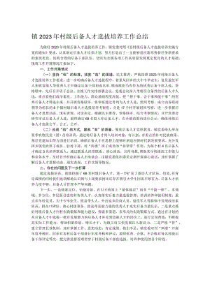 镇2023年村级后备人才选拔培养工作总结 .docx