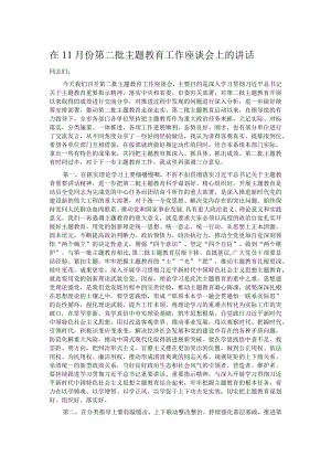 在11月份第二批主题教育工作座谈会上的讲话 .docx