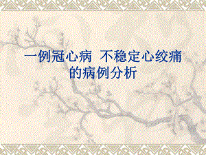 一例冠心病 不稳定心绞痛的病例分析.ppt