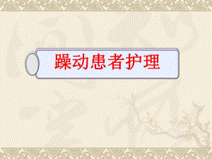 躁动患者的护理.ppt