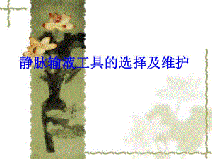 静脉输液工具的选择及维护.ppt