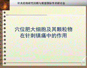 穴位肥大细胞及其颗粒物在针刺镇痛中的作用.ppt