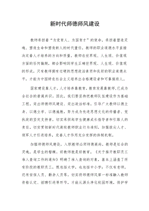 新时代师德师风建设.docx