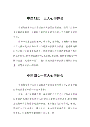(十二篇)2023年中国妇女十三大心得体会.docx
