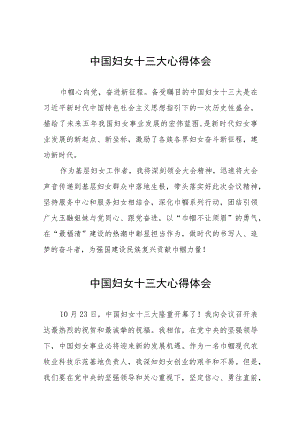 学习中国妇女十三大精神心得感悟十六篇.docx