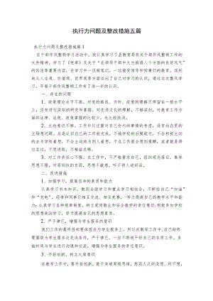 执行力问题及整改措施五篇.docx