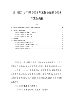 县（区）水利局2023年工作总结及2024年工作安排.docx
