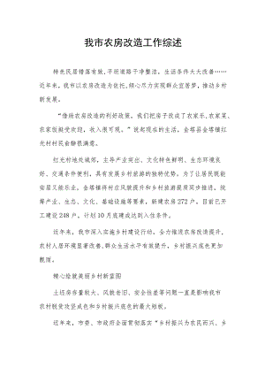 我市农房改造工作综述.docx