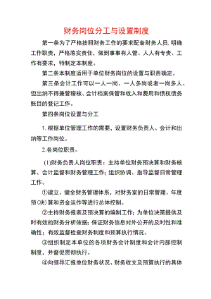 财务岗位分工与设置制度.docx