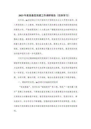 2023年度县基层党建工作调研报告.docx