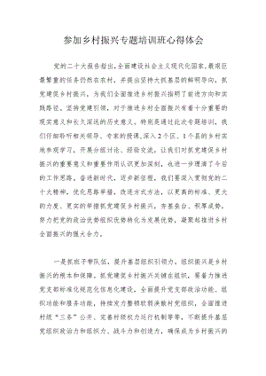 参加乡村振兴专题培训班心得体会.docx