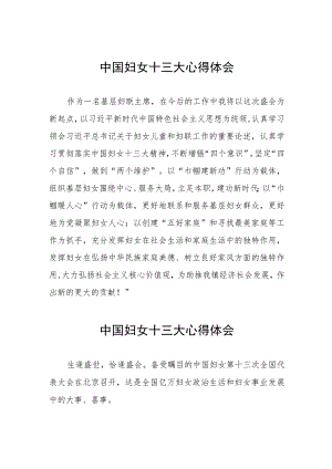 (十二篇)妇女干部学习中国妇女十三大精神的心得体会.docx