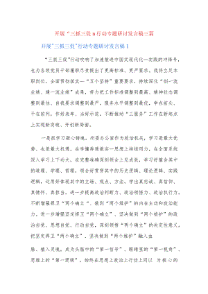 开展“三抓三促”行动专题研讨发言稿三篇.docx