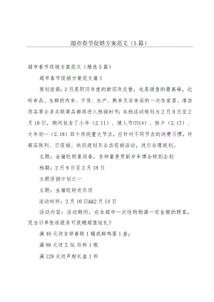 超市春节促销方案范文（5篇）.docx
