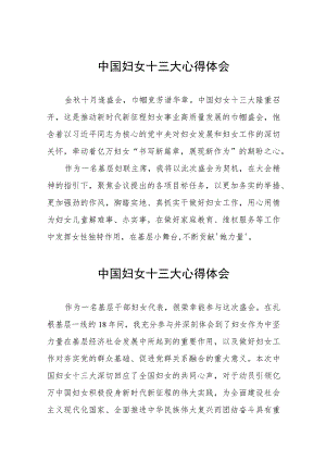 (十二篇)妇联主席学习中国妇女十三大精神的心得体会.docx