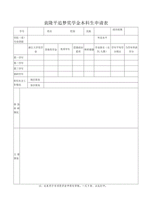 浙江大学 学年 奖学金评审登记表.docx