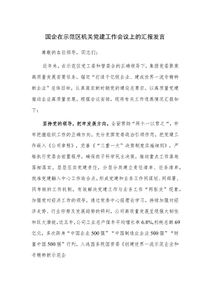 国企在示范区机关党建工作会议上的汇报发言范文稿.docx