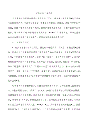 五年青年工作总结.docx