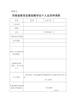 河南省教育发展战略学会个人会员申请表.docx