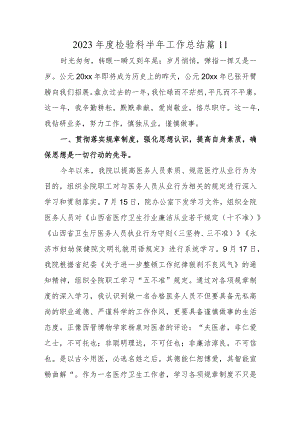 2023年度检验科半年工作总结 篇11.docx