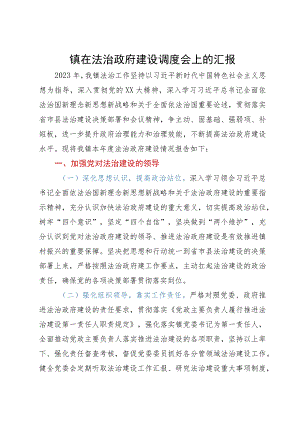 镇在法治政府建设调度会上的汇报.docx