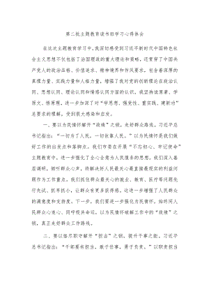 第二批主题教育读书班学习心得体会 (5).docx