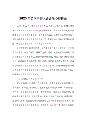 2023年公司干部大会会后心得体会心得体会.docx
