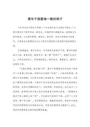 青年干部要做一颗好种子心得体会.docx