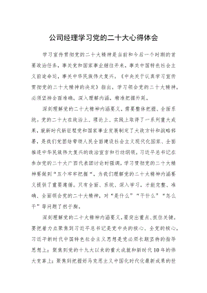 公司经理学习党的二十大心得体会.docx