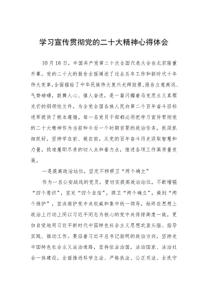 治安管理大队民警领导学习宣传贯彻党的二十大精神心得感悟三篇.docx