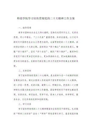 师范学院学习宣传贯彻党的二十大精神工作方案.docx