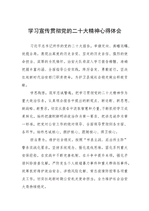公安法制民警学习宣传贯彻党的二十大精神心得体会五篇.docx