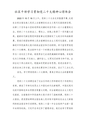 社区干部学习贯彻党二十大精神心得体会.docx