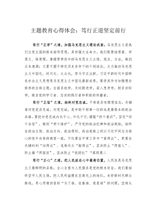 主题教育心得体会：笃行正道坚定前行.docx