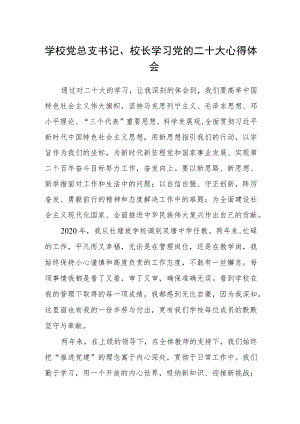 学校党总支书记、校长学习党的二十大心得体会.docx